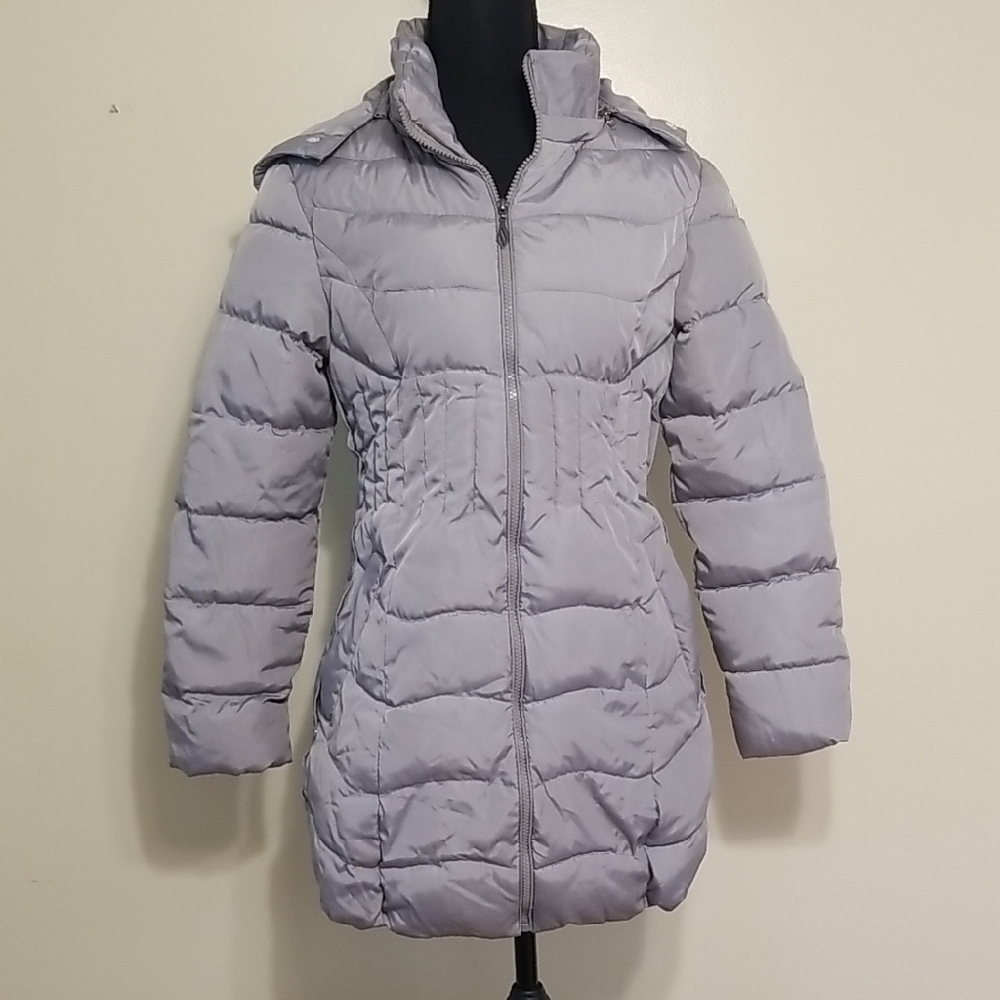 Womens Gray Warm Puffer Coat Winter Jacket Ski Snow Outdoor Cold Weather Size S